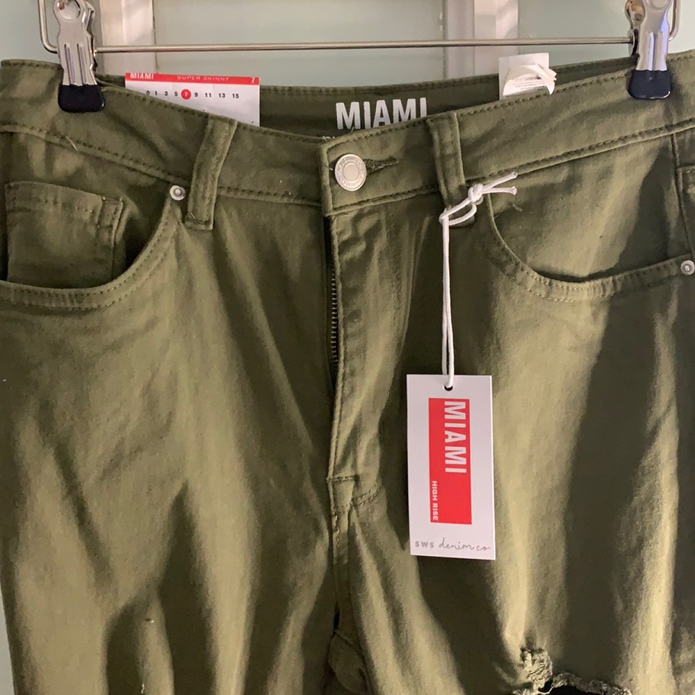 With tags jeans